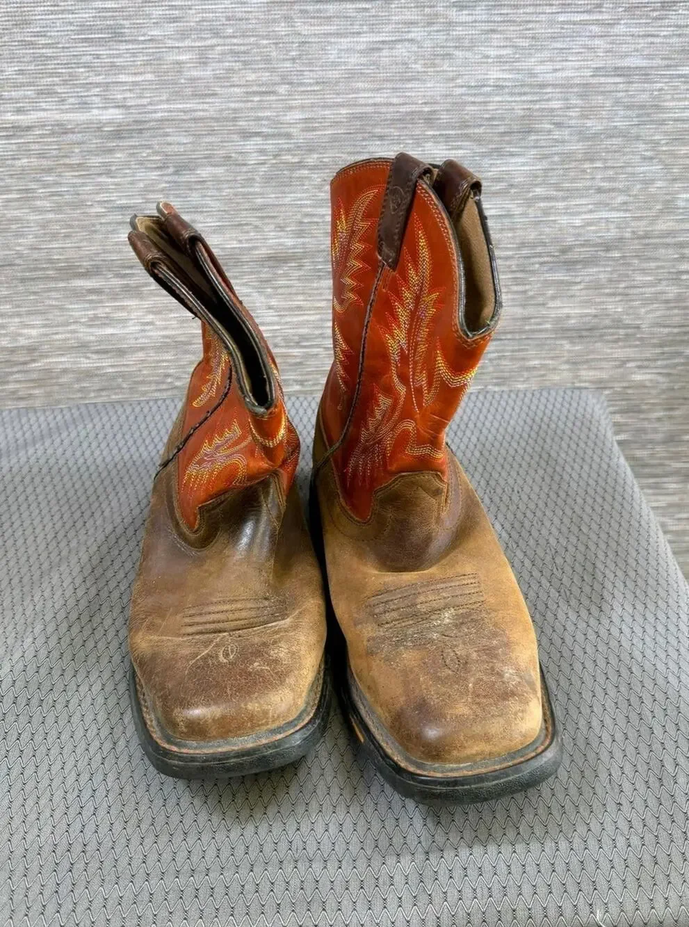 Ariat Boots Mens Size 5.5 Brown Leather Western Square Toe Work Cowboy
